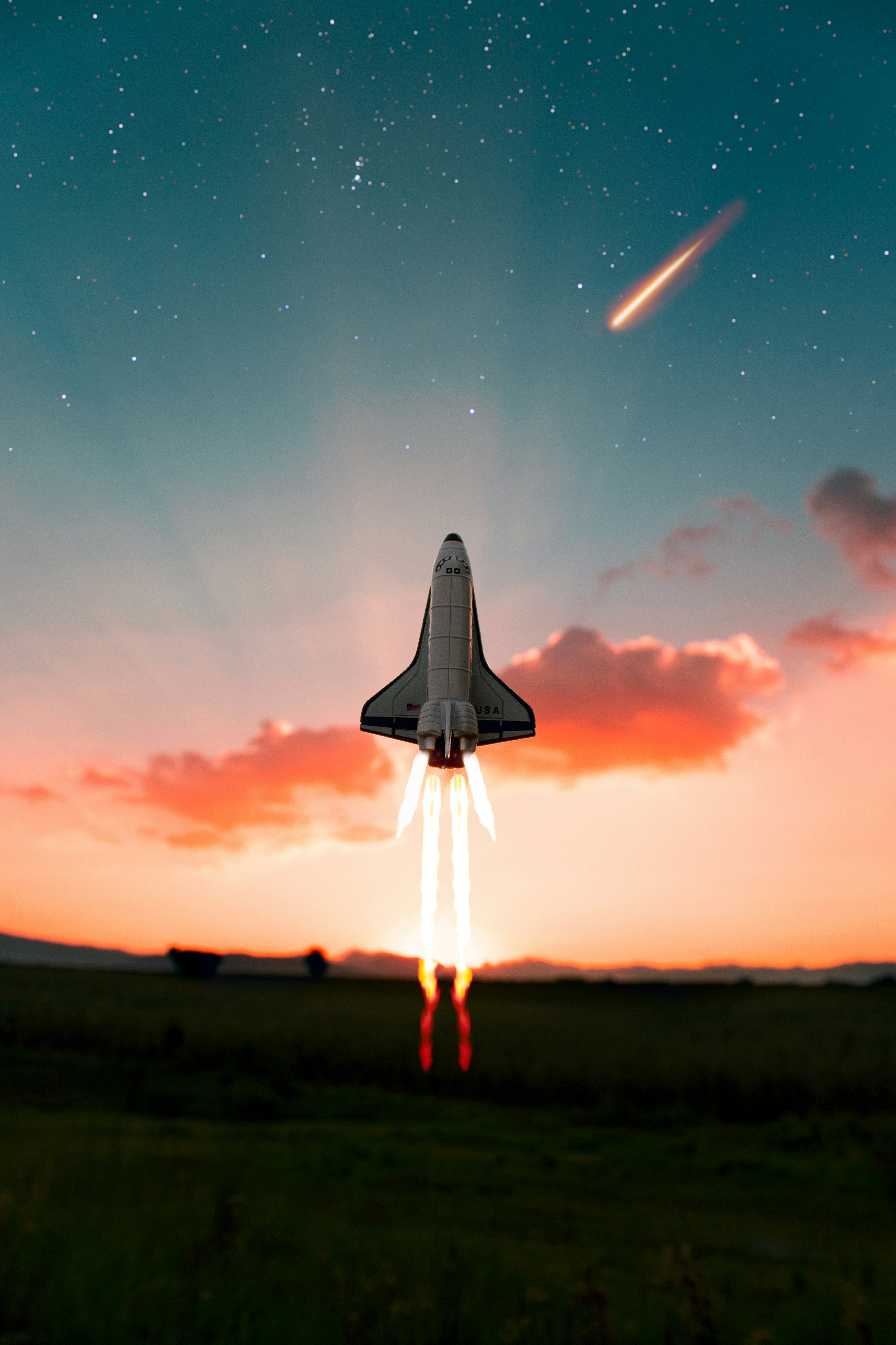 Rocket launch representing big tech announcements
